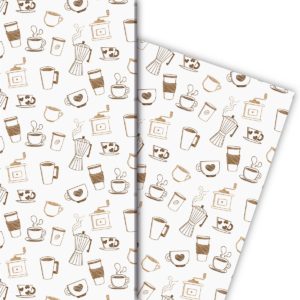 Kartenkaufrausch: Kaffee Pausen Geschenkpapier mit aus unserer Designer Papeterie in weiß
