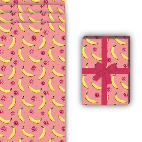 Designer Geschenkverpackung: Lustiges Sommer Geschenkpapier mit von Kartenkaufrausch in rosa