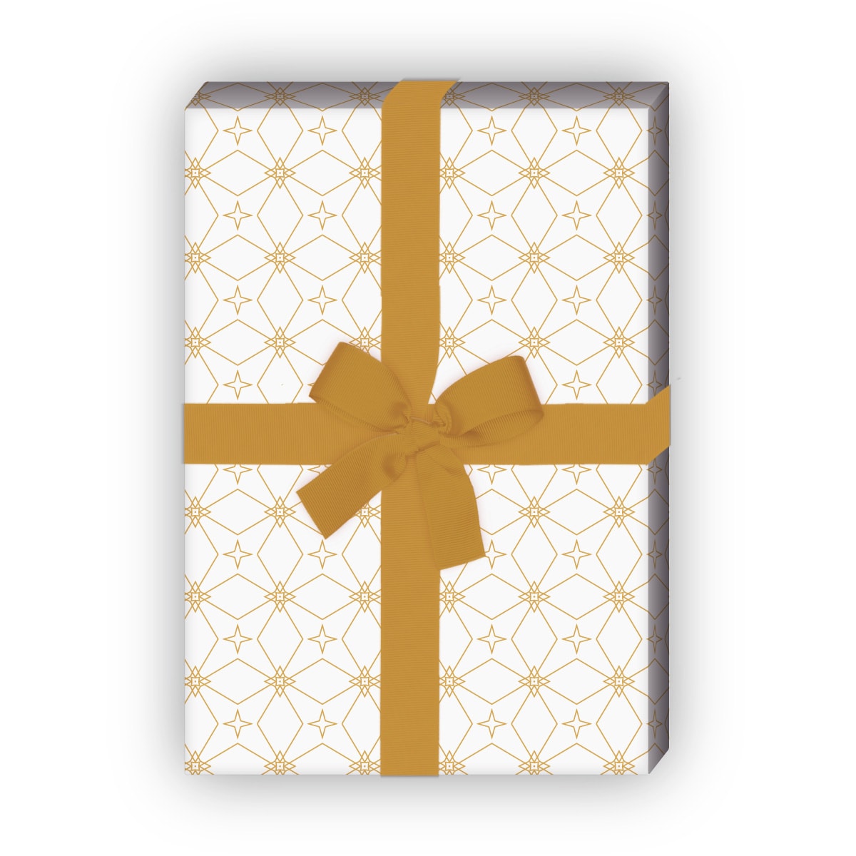 Kartenkaufrausch: Edles Sternen Mosaik Geschenkpapier aus unserer Weihnachts Papeterie in weiß