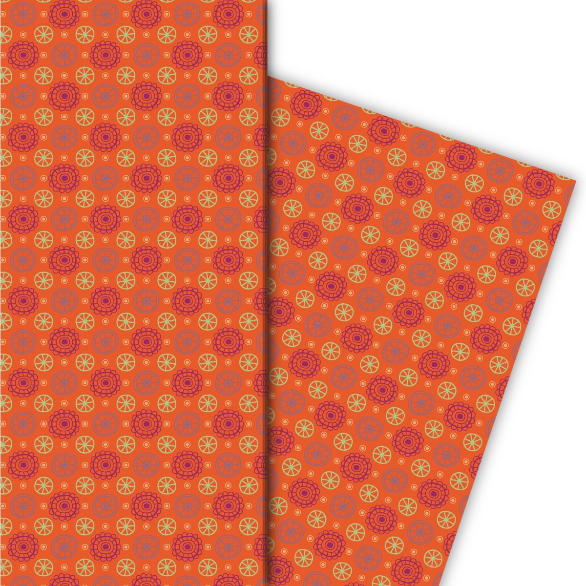 Kartenkaufrausch: Schickes Geschenkpapier mit abstraktem aus unserer florale Papeterie in orange