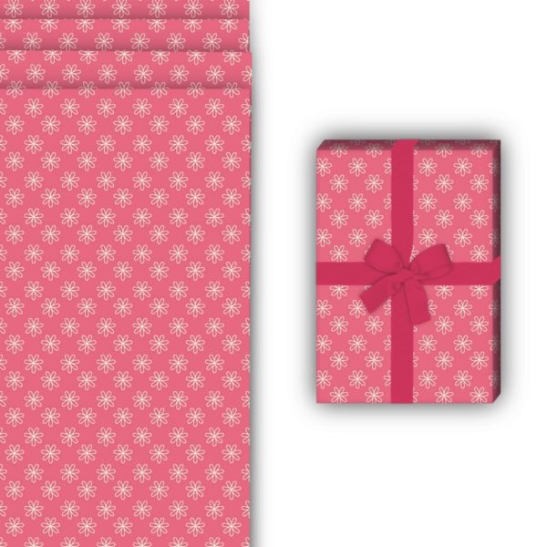 florale Geschenkverpackung: Blumen Geschenkpapier mit schlichtem von Kartenkaufrausch in rosa