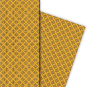 Kartenkaufrausch: Vintage Kachel Geschenkpapier im aus unserer Designer Papeterie in gelb