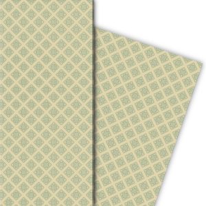 Kartenkaufrausch: Vintage Kachel Geschenkpapier im aus unserer Designer Papeterie in grün