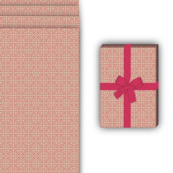 Designer Geschenkverpackung: Vintage Kreis Geschenkpapier im von Kartenkaufrausch in rosa