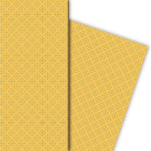 Kartenkaufrausch: Retro Kachel Geschenkpapier im aus unserer Designer Papeterie in gelb
