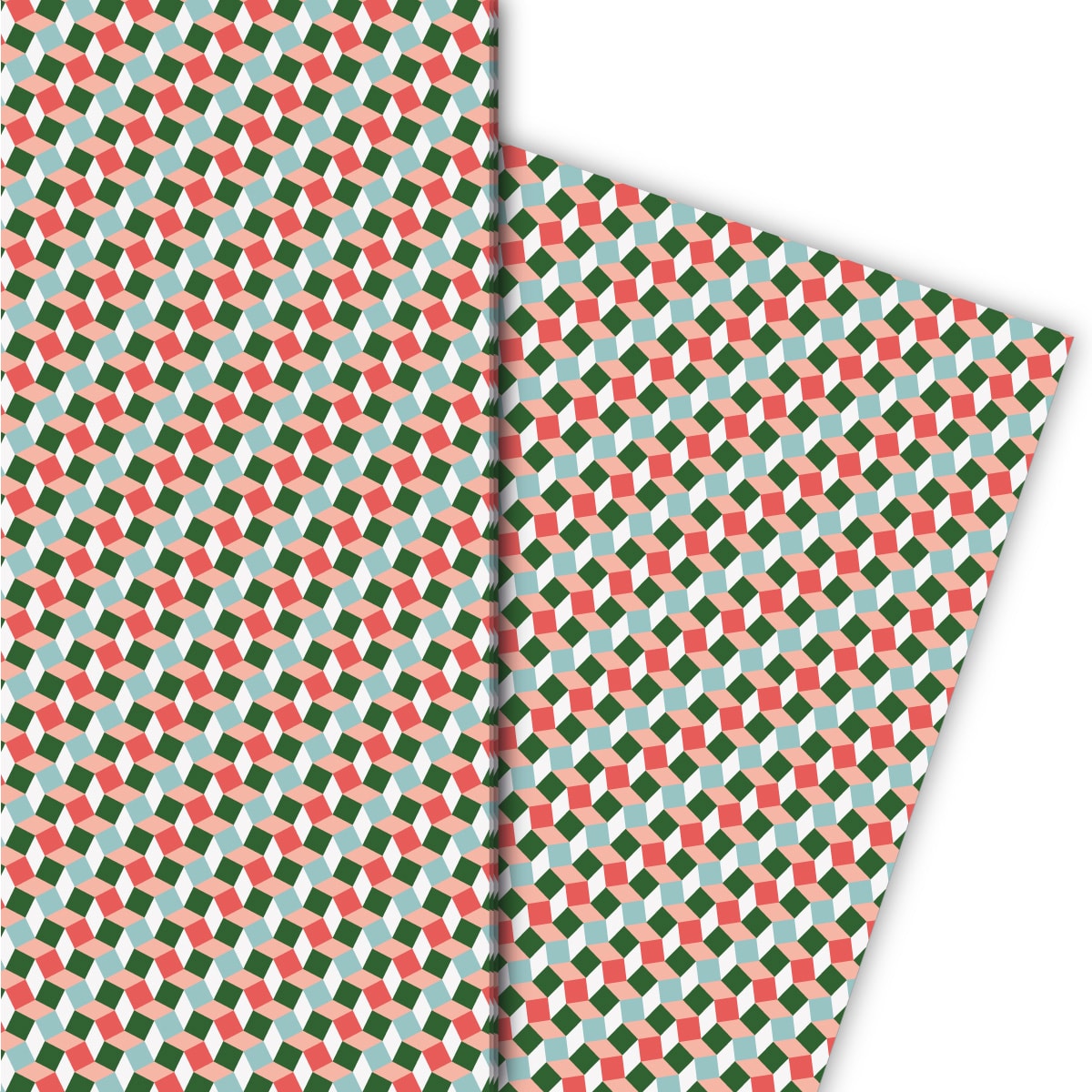 Kartenkaufrausch: Klein gemustertes Geschenkpapier im aus unserer Designer Papeterie in grün
