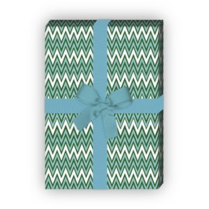Kartenkaufrausch: Ethno Geschenkpapier mit Zickzack aus unserer Designer Papeterie in grün