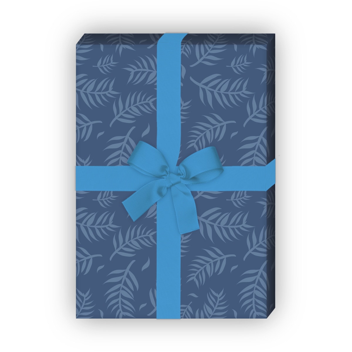 Kartenkaufrausch: Schönes Geschenkpapier mit Palmen aus unserer Natur Papeterie in blau