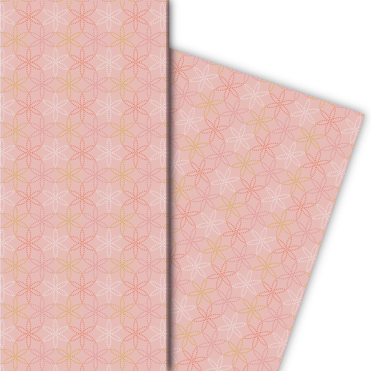 Kartenkaufrausch: Schönes Geschenkpapier mit gepunkteten aus unserer florale Papeterie in rosa
