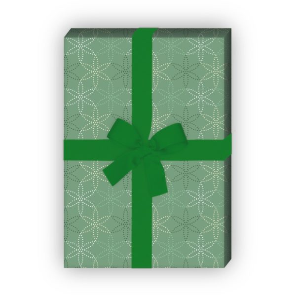 Kartenkaufrausch: Schönes Geschenkpapier mit gepunkteten aus unserer florale Papeterie in grün
