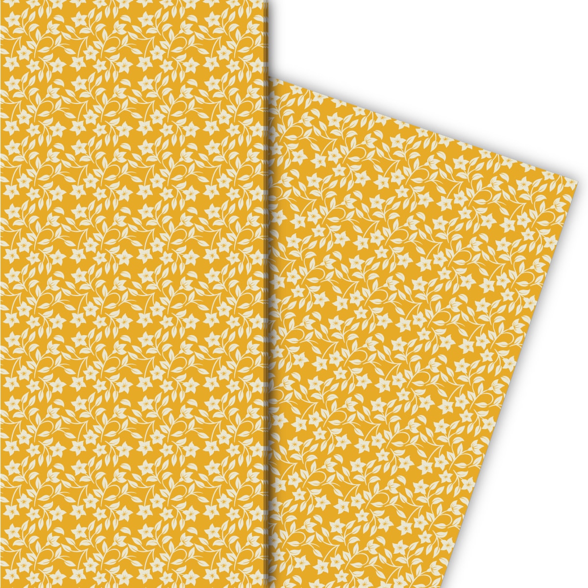 Kartenkaufrausch: Zartes Geschenkpapier mit Retro aus unserer florale Papeterie in gelb