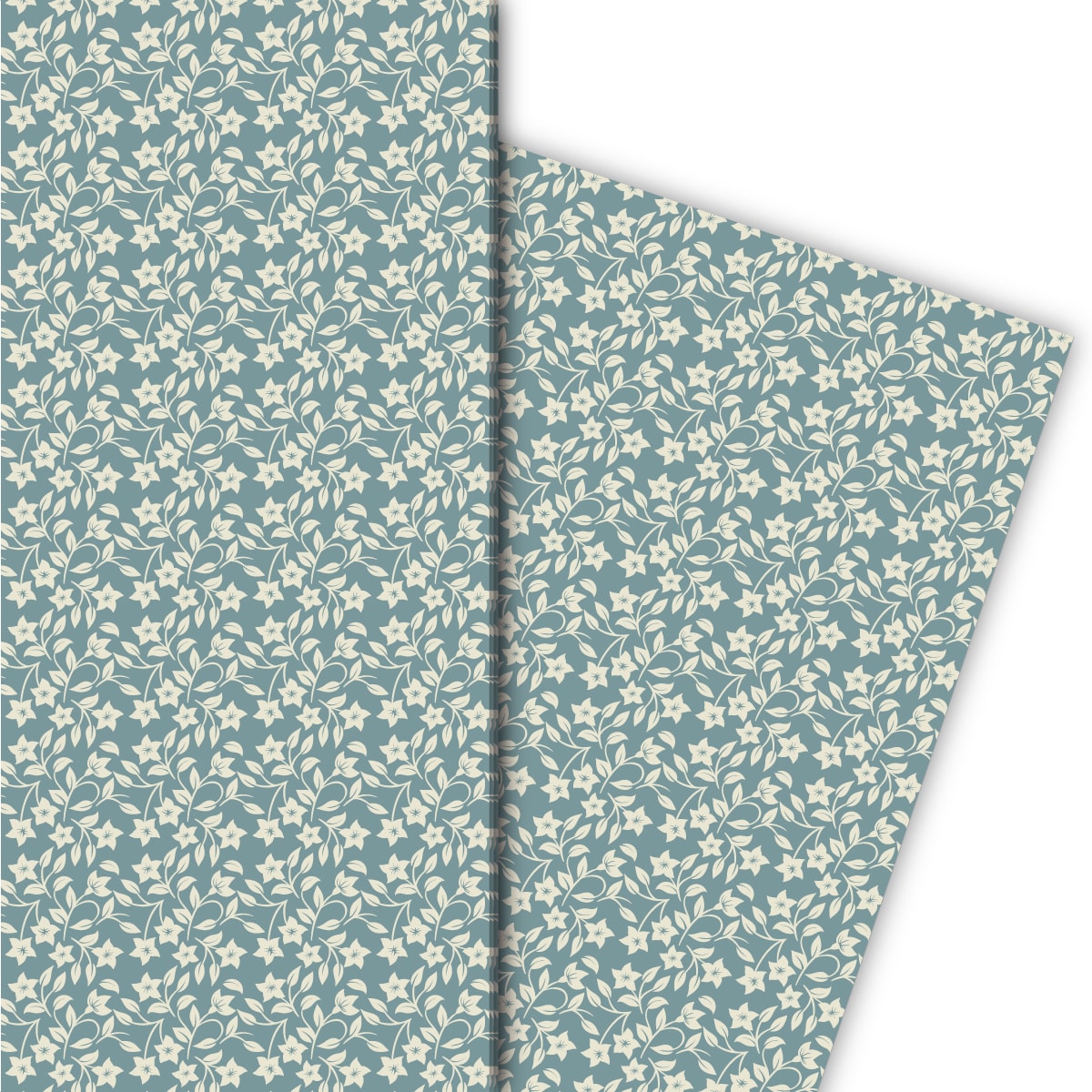 Kartenkaufrausch: Zartes Geschenkpapier mit Retro aus unserer florale Papeterie in blau