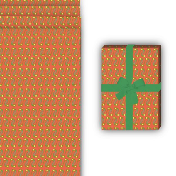 20er Geschenkverpackung: Schönes 20er Jahre Geschenkpapier von Kartenkaufrausch in orange