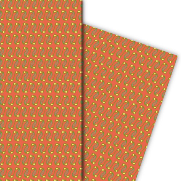 Kartenkaufrausch: Schönes 20er Jahre Geschenkpapier aus unserer 20er Papeterie in orange
