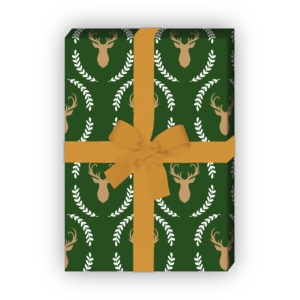 Kartenkaufrausch: Elegantes Hirsch Geschenkpapier mit aus unserer Tier Papeterie in grün