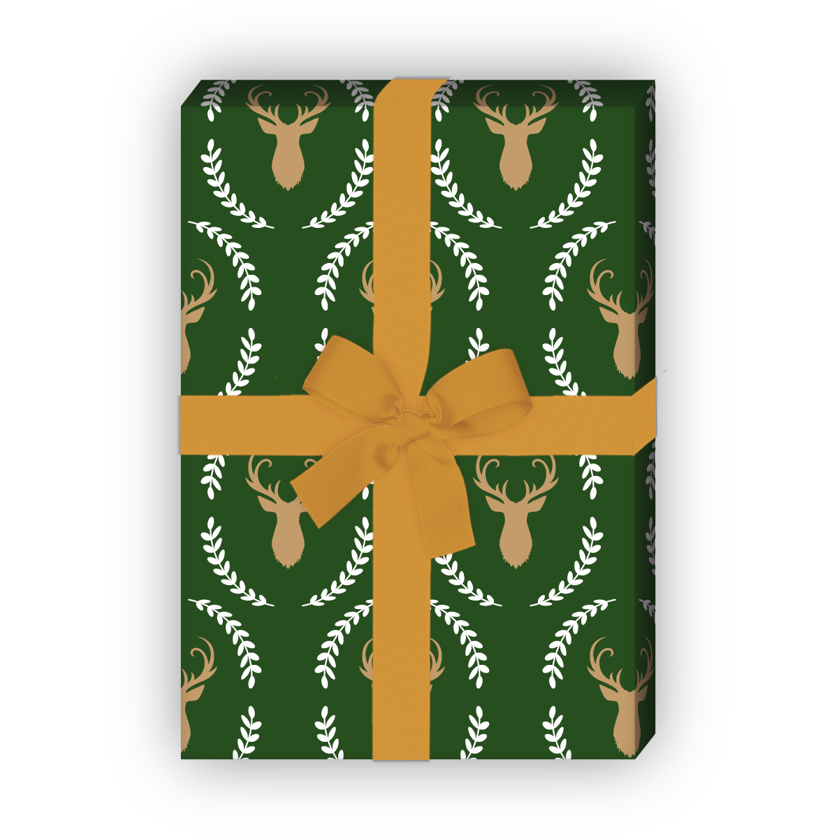 Kartenkaufrausch: Elegantes Hirsch Geschenkpapier mit aus unserer Tier Papeterie in grün