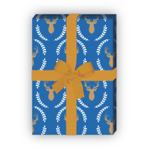 Kartenkaufrausch: Elegantes Hirsch Geschenkpapier mit aus unserer Tier Papeterie in blau