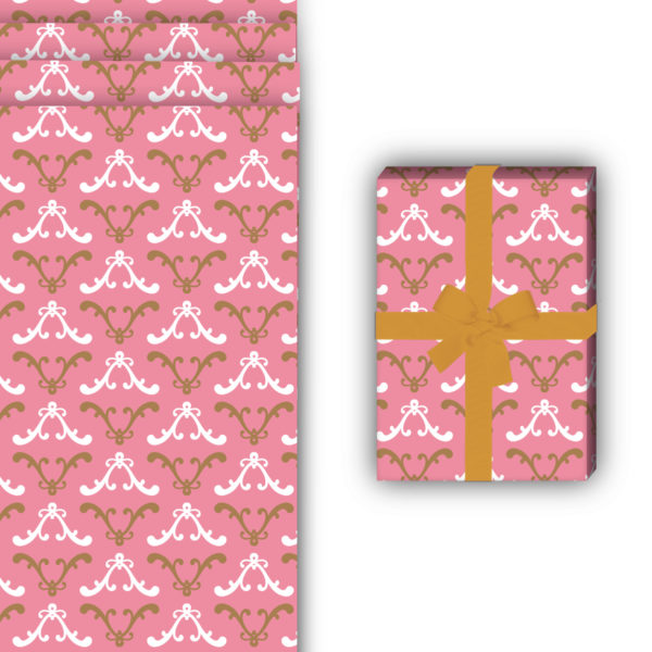 Hochzeits Geschenkverpackung: Edles ornamentales Geschenkpapier für von Kartenkaufrausch in rosa