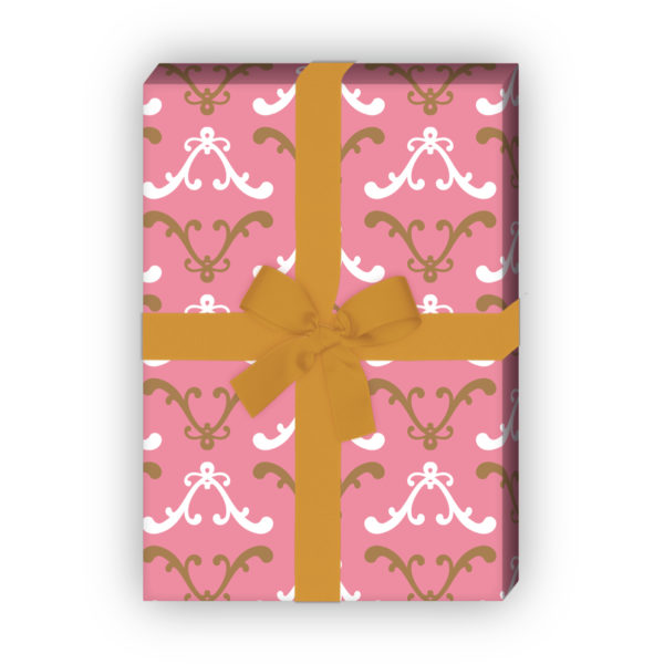 Kartenkaufrausch: Edles ornamentales Geschenkpapier für aus unserer Hochzeits Papeterie in rosa
