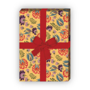 Kartenkaufrausch: Üppiges florales Geschenkpapier mit aus unserer florale Papeterie in gelb