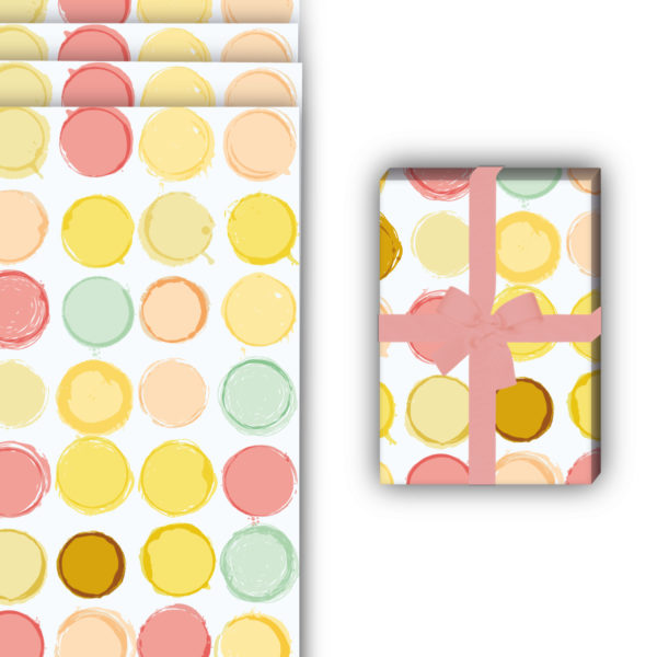 Designer Geschenkverpackung: Schickes Punkte Geschenkpapier für von Kartenkaufrausch in gelb