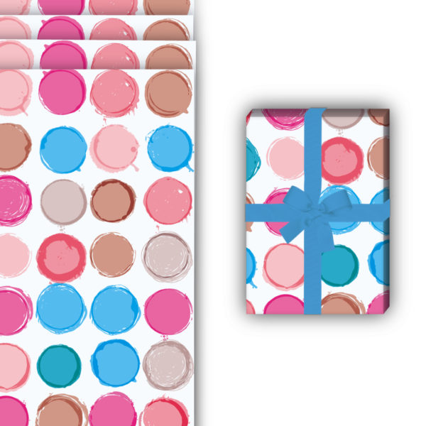 Designer Geschenkverpackung: Schickes Punkte Geschenkpapier für von Kartenkaufrausch in rosa