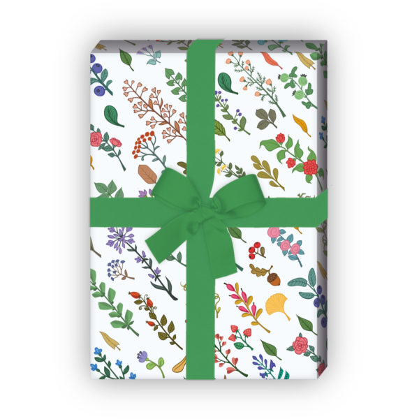 Kartenkaufrausch: Leichtes florales Geschenkpapier mit aus unserer florale Papeterie in weiß