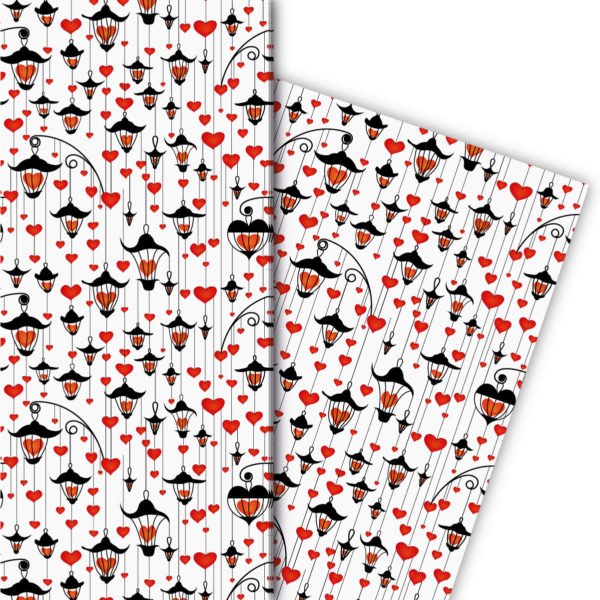 Kartenkaufrausch: Romantisches Herz Geschenkpapier mit aus unserer Liebes Papeterie in weiß