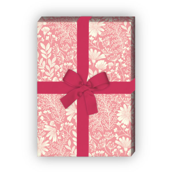 Kartenkaufrausch: Zartes Blumen Geschenkpapier mit aus unserer florale Papeterie in rosa