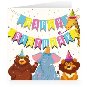Kartenkaufrausch: Fröhliche Kinder Geburtstags Glückwunschkarte aus unserer Geburtstags Papeterie in multicolor