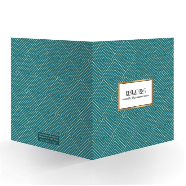 Kartenkaufrausch Quadrat Karten in petrol blau: Einladungskarte mit Wunschtext