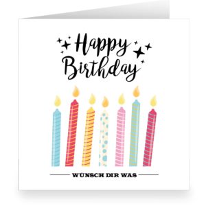 Kartenkaufrausch: bunte Handlettering Geburtstags Glückwunschkarte aus unserer Geburtstags Papeterie in multicolor