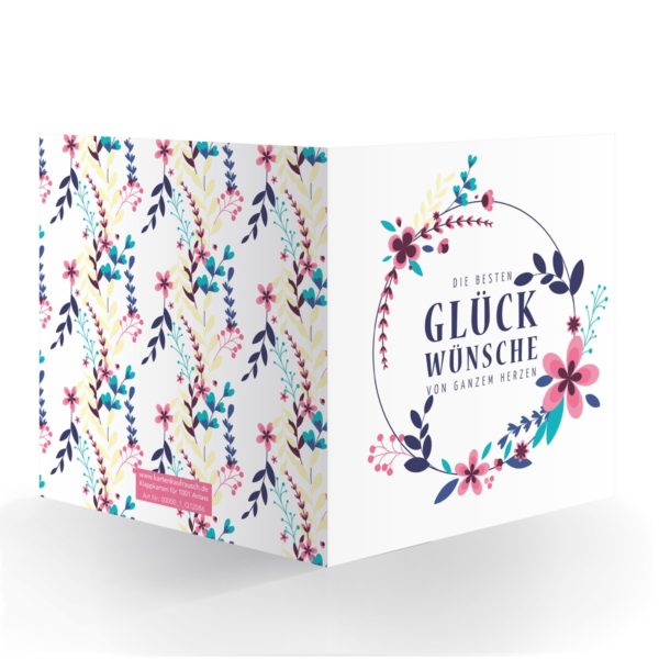 Kartenkaufrausch Quadrat Karten in weiß: Leichte, florale Geburtstagskarte