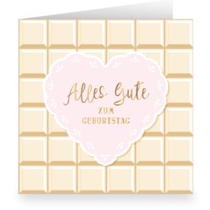 Kartenkaufrausch: Zuckersüße Geburtstagskarte im Schokoladen Look aus unserer Geburtstags Papeterie in weiß