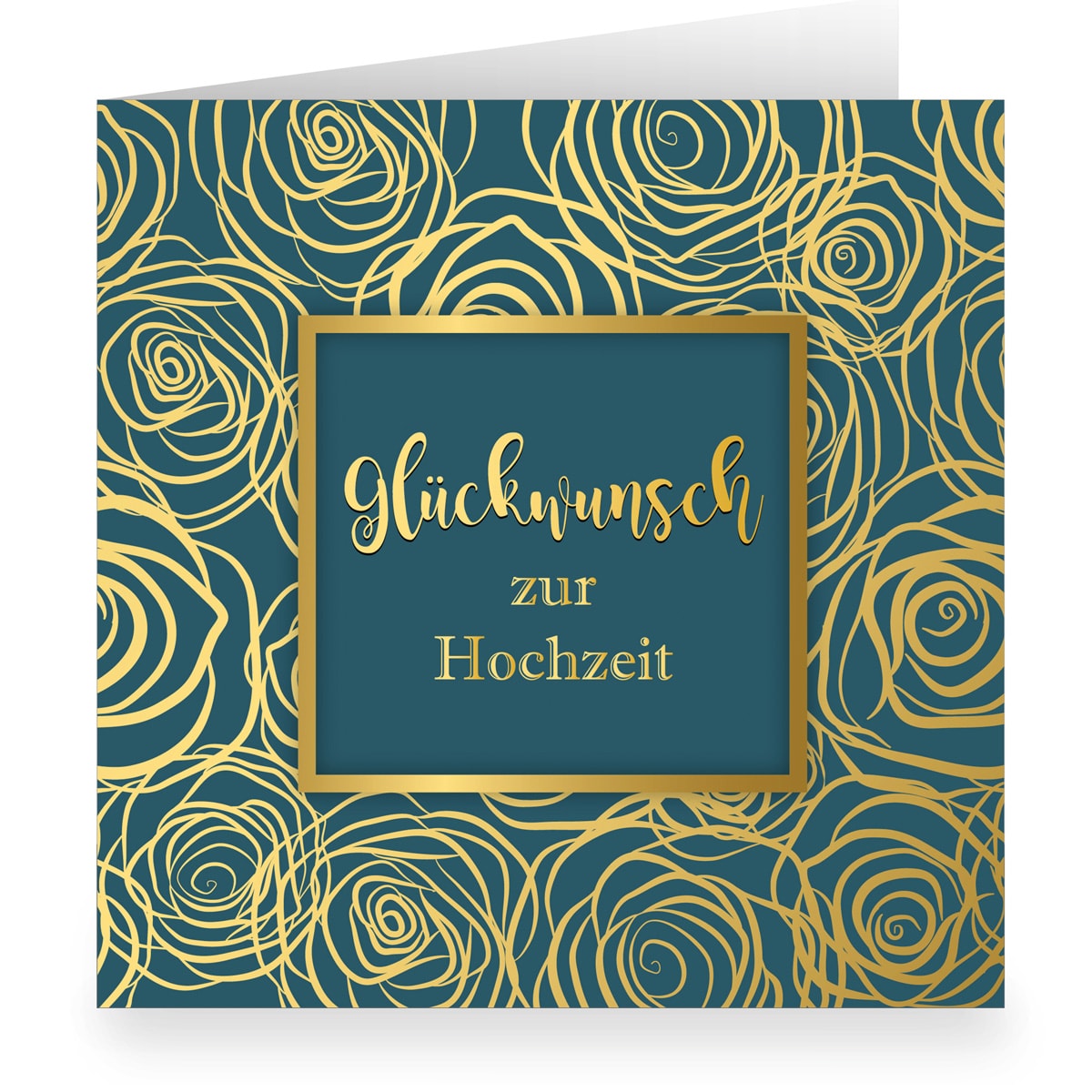 Kartenkaufrausch: Noble Hochzeitskarte mit Rosen aus unserer Hochzeits Papeterie in dunkel blau
