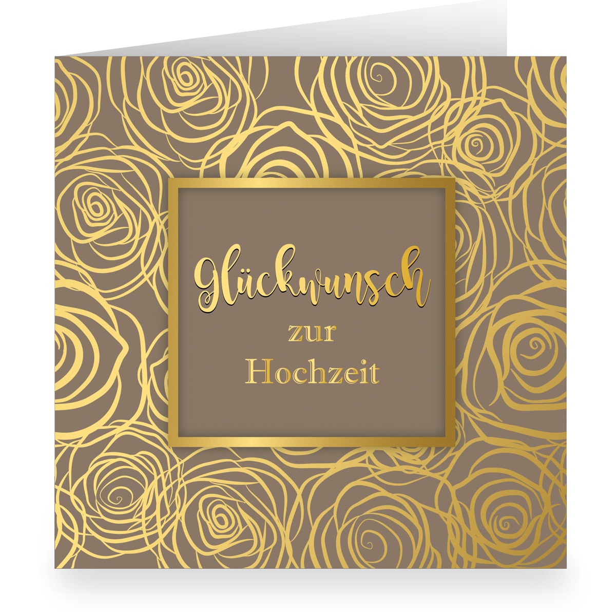 Kartenkaufrausch: Hochzeitskarte mit Rosen Blüten aus unserer Hochzeits Papeterie in beige