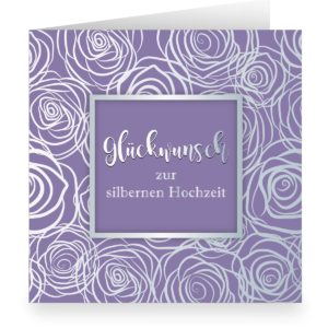 Kartenkaufrausch: lila Rosen Blüten Grußkarte aus unserer Hochzeits Papeterie in lila