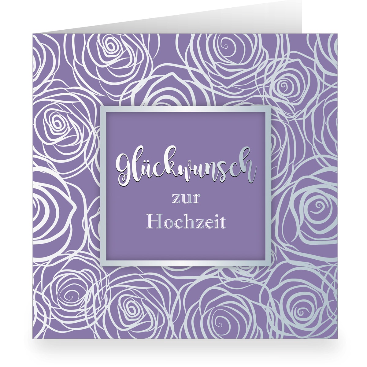 Kartenkaufrausch: Lila Hochzeitskarte mit Rosen aus unserer Hochzeits Papeterie in lila