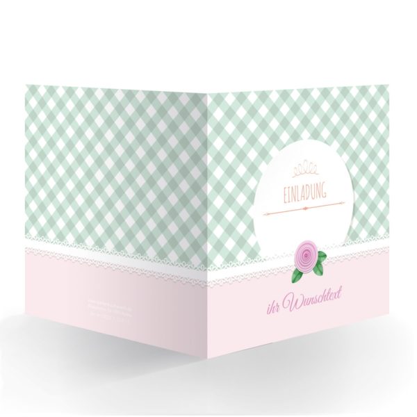 Kartenkaufrausch Quadrat Karten in rosa: rosa Einladungskarte mit Wunschtext