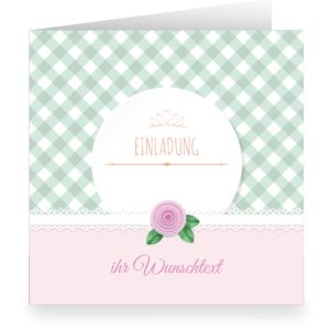 Kartenkaufrausch: rosa Einladungskarte mit Wunschtext aus unserer Geburtstags Papeterie in rosa