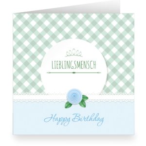 Kartenkaufrausch: Shabby chic Geburtstagskarte aus unserer Einladung Papeterie in hellblau