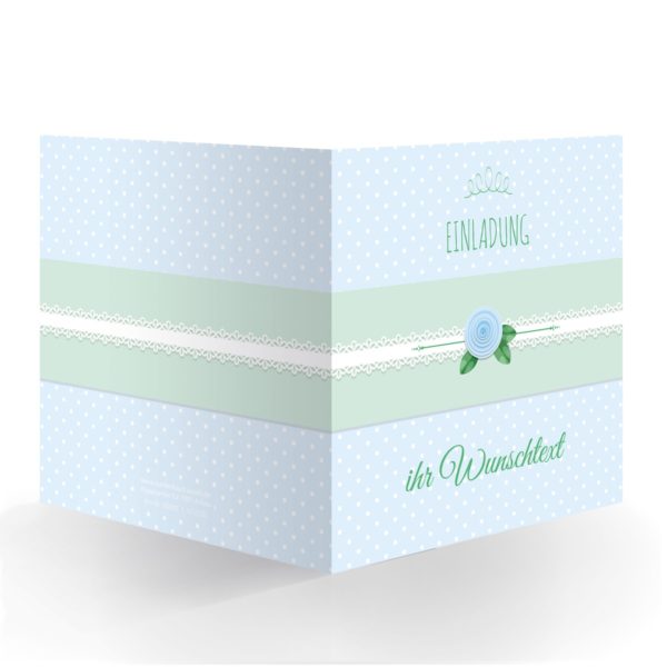 Kartenkaufrausch Quadrat Karten in hellblau: hellblaue Einladungskarte mit Wunschtext