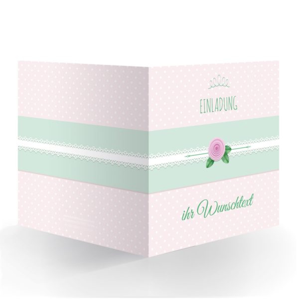 Kartenkaufrausch Quadrat Karten in rosa: Schöne rosa Einladungskarte