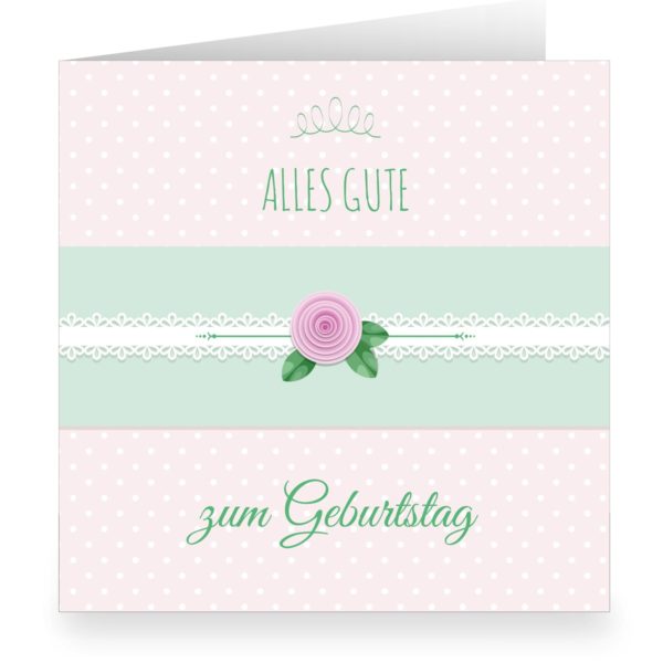 Kartenkaufrausch: Rosa Shabby chic Geburtstagskarte aus unserer Einladung Papeterie in rosa