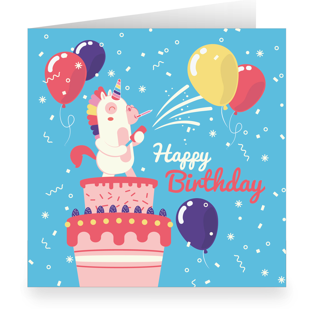 Kartenkaufrausch: Komische quadratische Geburtstagskarte aus unserer Geburtstags Papeterie in blau