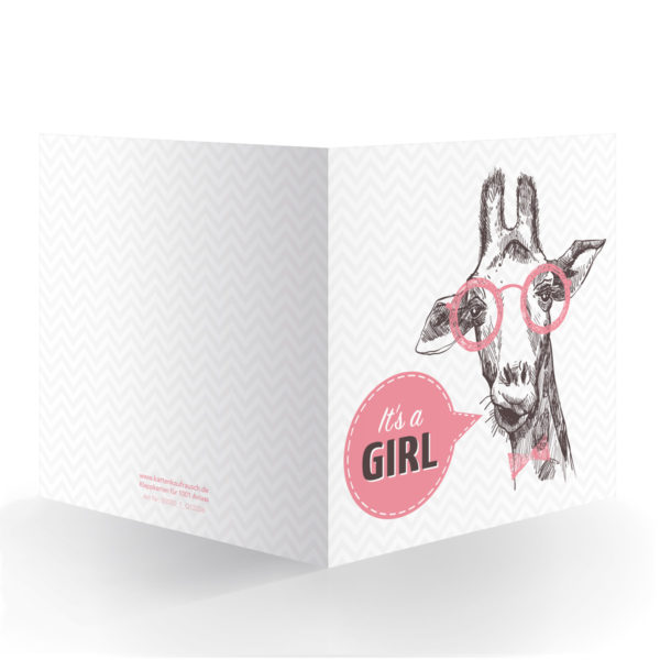 Kartenkaufrausch Quadrat Karten in rosa: rosa, quadratische Designer Babykarte