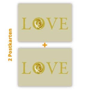 Kartenkaufrausch Postkarten in beige: Liebes Postkarten: Love