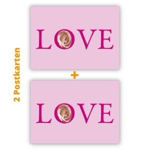 Kartenkaufrausch Postkarten in rosa: Postkarten: Love in rosa