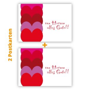 Kartenkaufrausch Postkarten in rot: Gratulations Postkarten: von Herzen