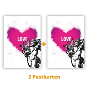 Kartenkaufrausch Postkarten in weiß: Romantische Postkarten mit Amor